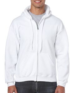 Gildan GI18600 - Sweat-Shirt Homme Zippé avec Capuche Blanc