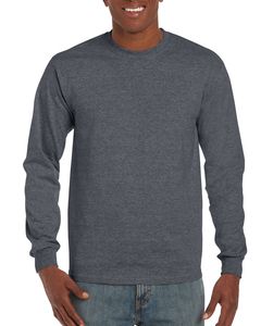 Gildan GD014 - T-Shirt à Manches Longues Homme Gris Athlétique Foncé