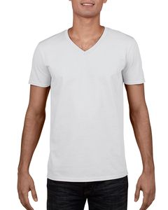 Gildan 64V00 - T-Shirt Homme Col V 100% Coton Blanc