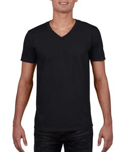 Gildan 64V00 - T-Shirt Homme Col V 100% Coton Noir