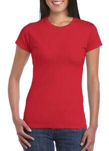 Gildan 64000L - T-shirt manches courtes femme RingSpun Rouge