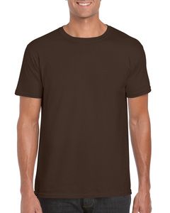 Gildan 64000 - T-Shirt Homme 100% Coton Ring-Spun Chocolat Foncé