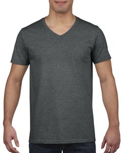 Gildan GD010 - T-Shirt Homme Col V Softstyle Gris Athlétique Foncé