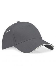 Beechfield BF15C - Casquette 5 Panneaux 100% Coton Graphite/Oyster Grey