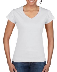 Gildan GN647 - T-Shirt Femme Col V 100% Coton Blanc