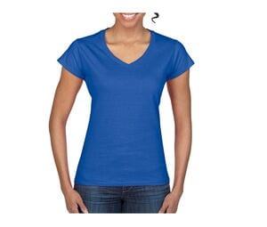 Gildan GN647 - T-Shirt Femme Col V 100% Coton Bleu Royal