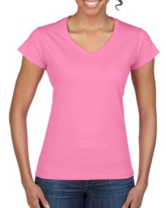 Gildan GN647 - T-Shirt Femme Col V 100% Coton Azalea