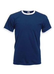 Fruit of the Loom SC245 - T-Shirt Homme Ringer 100% Coton Navy/White