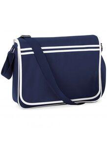 Bag Base BG710 - Sac Messager Rétro Bandoulière Ajustable Navy/White