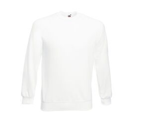 Fruit of the Loom SC260 - Pull à Manches Raglan Homme Blanc