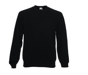 Fruit of the Loom SC260 - Pull à Manches Raglan Homme Noir