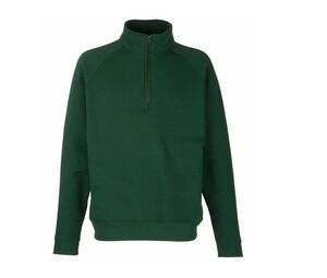 Fruit of the Loom SC376 - Sweat Homme Col Zippé Coton Bottle Green