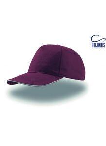 Atlantis AT004 - Casquette 5 Panneaux Burgundy/White