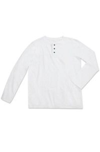 Stedman STE9460 - Tee-shirt Stedman à Manches Longues avec Boutons pour Homme Blanc