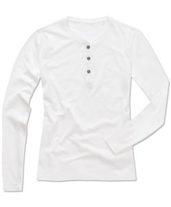 STE9580 - Tee-shirt à Manches Longues pour Femme avec Boutons Stedman Blanc