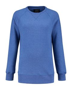 Lemon & Soda LEM3227 - Sweat Raglan Lourd avec Col Rond Femme Royal Blue Heather