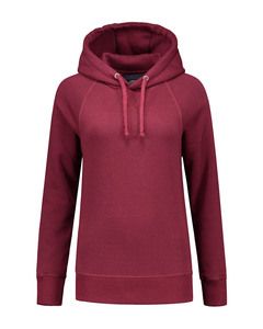 Lemon & Soda LEM3232 - Sweat Raglan Lourd à Capuche Femme Cardinal Heather