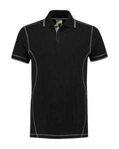 Lemon & Soda LEM3517 - Polo Flatlock SS Homme Black/PG