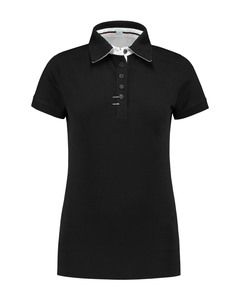 Lemon & Soda LEM3560 - Polo Contraste SS Femme Black/WH