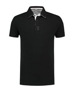 Lemon & Soda LEM3562 - Polo Contraste SS Homme Black/WH