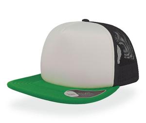 ATLANTIS AT145 - Casquette américaine visière plate White/Black/Green