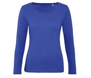 B&C BC071 - Tee-Shirt Manches Longues Femme 100% Coton Bio Cobalt Bleu