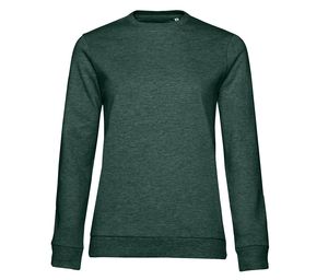 B&C BCW02W - Sweat col rond # femme Heather Dark Green