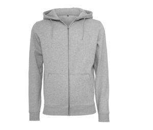 BUILD YOUR BRAND BY012 - Sweat zippé capuche lourd Heather Grey