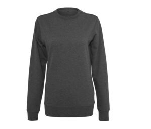 BUILD YOUR BRAND BY025 - Sweat femme léger col rond Charcoal
