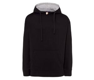 JHK JK266 - Sweat capuche contrasté 265 Black / Ash Melange