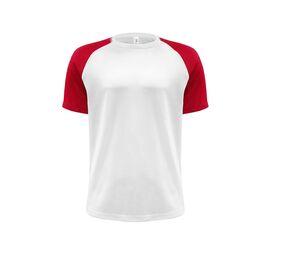 JHK JK905 - T-shirt baseball de sport Blanc-Rouge
