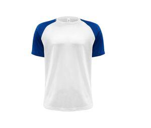JHK JK905 - T-shirt baseball de sport White / Royal Blue