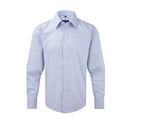 Russell Collection JZ922 - Chemise Oxford Cintrée Homme Col Italien Blue Oxford