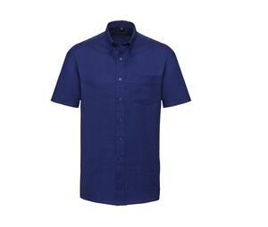 Russell Collection JZ933 - Chemise Manche Courte Homme Oxford Coton Bright Royal