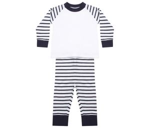 LARKWOOD LW072 - Pyjama enfant rayé Navy Stripe / White