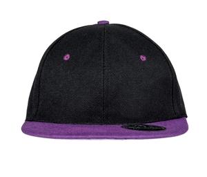 RESULT RC082 - Casquette 6 pans visière plate Black / Purple