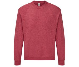Fruit of the Loom SC260 - Pull à Manches Raglan Homme Vintage Heather Red