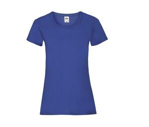 Fruit of the Loom SC600 - T-Shirt Femme Coton Lady-Fit Bleu Royal