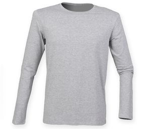 SF Men SF124 - Tee-shirt stretch homme manches longues Heather Grey