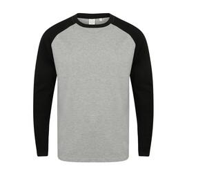 SF Men SF271 - Tee-shirt baseball manches longues Heather Grey/ Black