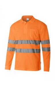 VELILLA V30514 - POLO MANCHES LONGUES HAUTE VISIBILITE Fluo Orange