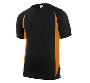 VELILLA V5501 - T-SHIRT TECHNIQUE BICOLORE Black/Fluo Orange