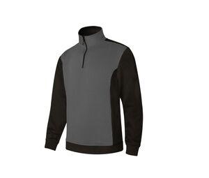 VELILLA V5703 - SWEAT BICOLORE COL ZIPPÉ Grey / Black