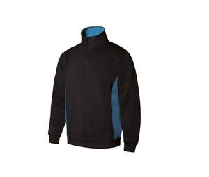 VELILLA V5704 - SWEAT BICOLORE COL ZIPPÉ Black / Sky Blue