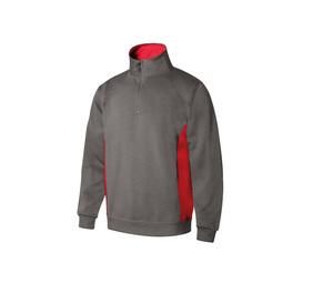 VELILLA V5704 - SWEAT BICOLORE COL ZIPPÉ Grey/Red