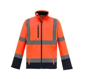 YOKO YKK09 - Veste Softshell haute visibilité Hi Vis Orange/Navy