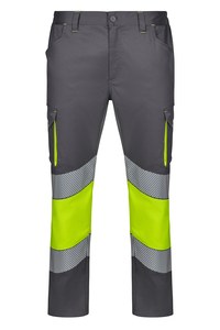 Velilla 303008S - Pantalon stretch bi-colore HV RS GREY/HI-VIS YELLOW