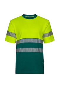 Velilla 305509 - T-SHIRT COTON BICOLORE MC RS GREEN/HI-VIS YELLOW