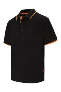 Velilla 105505 - POLO BICOLORE MC BLACK/HI-VIS ORANGE