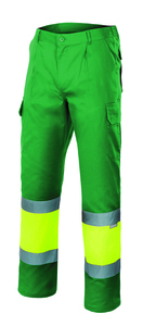 Velilla 156 - PANTALON BICOLORE DOUBLÉ HV GRASS GREEN/HI-VIS YELLOW